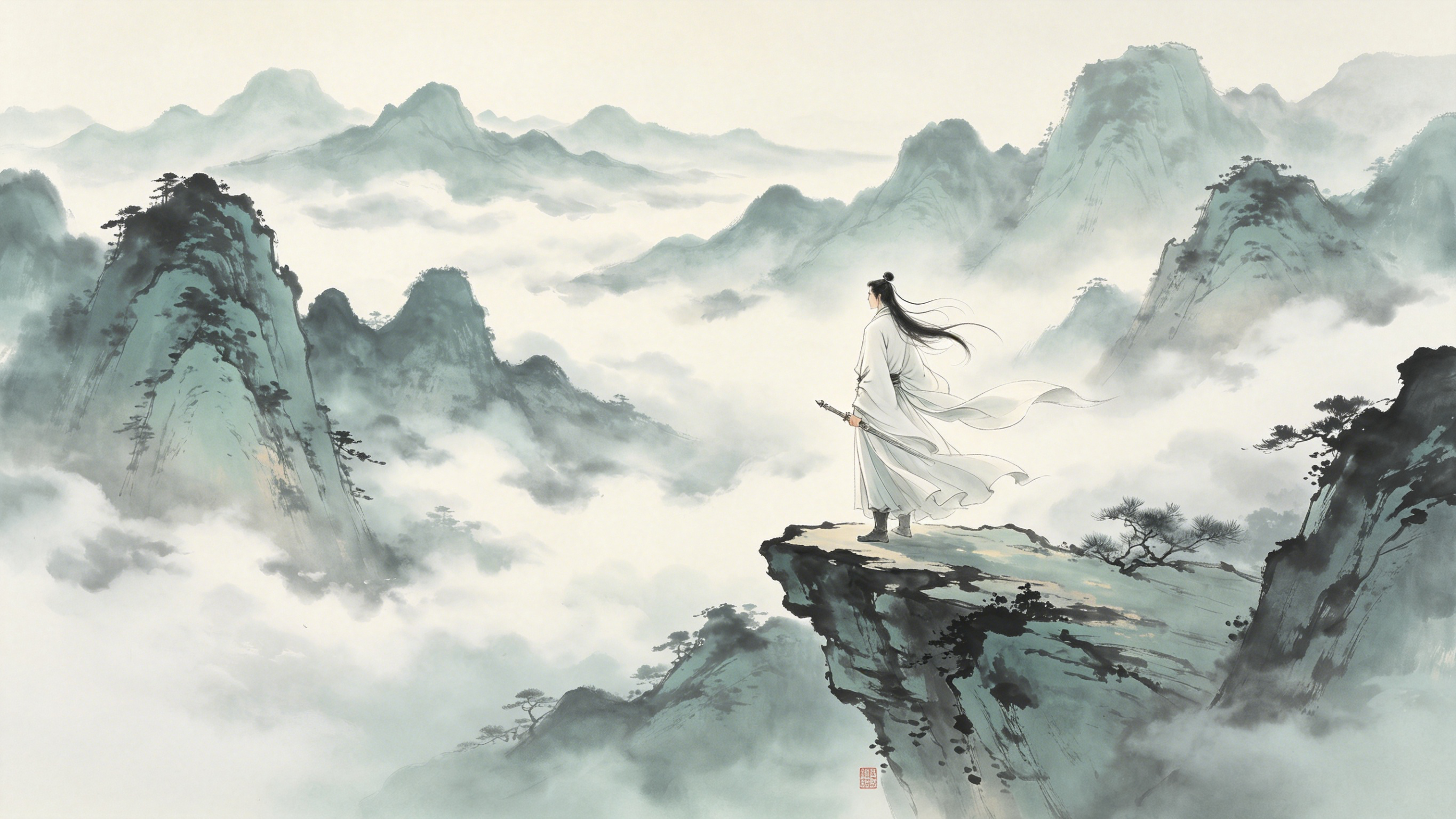 唯美古风壁纸生成示例1