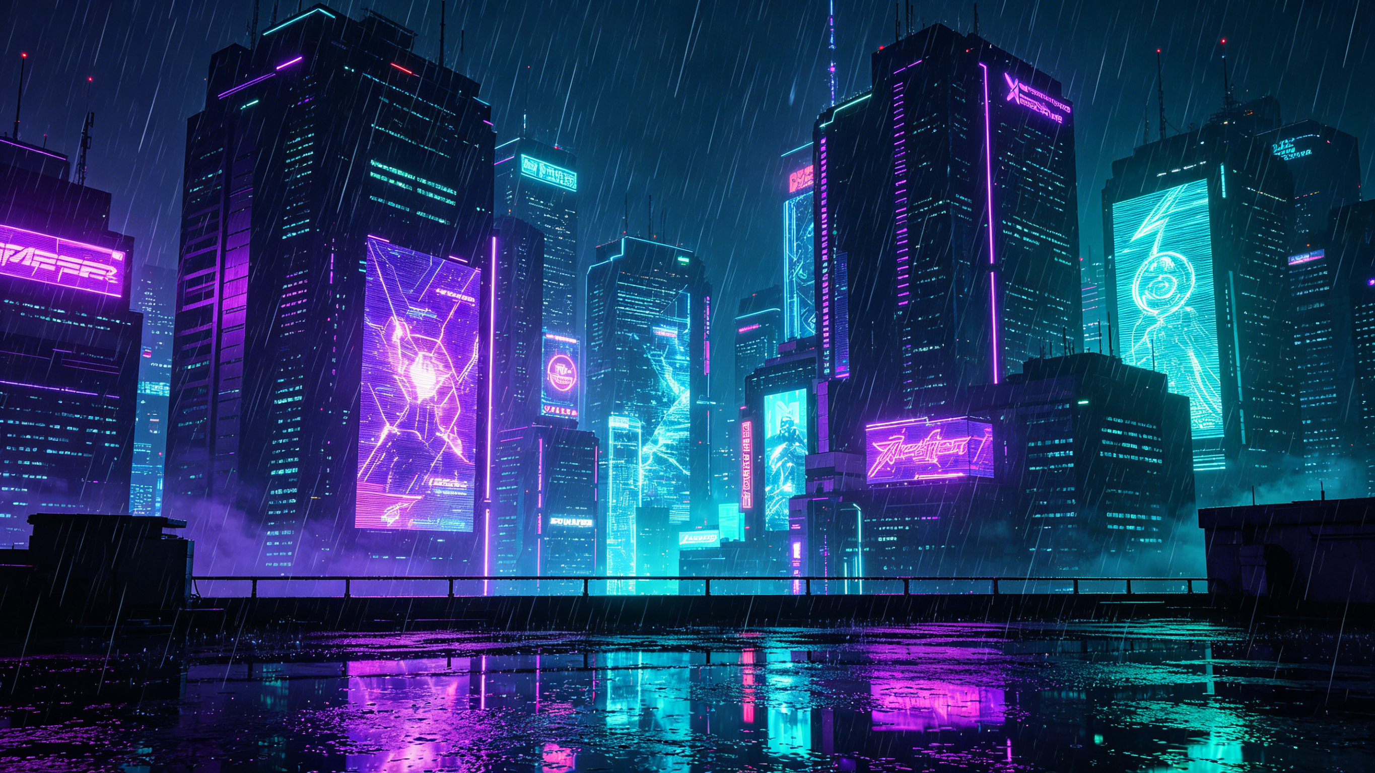 赛博朋克壁纸生成示例1