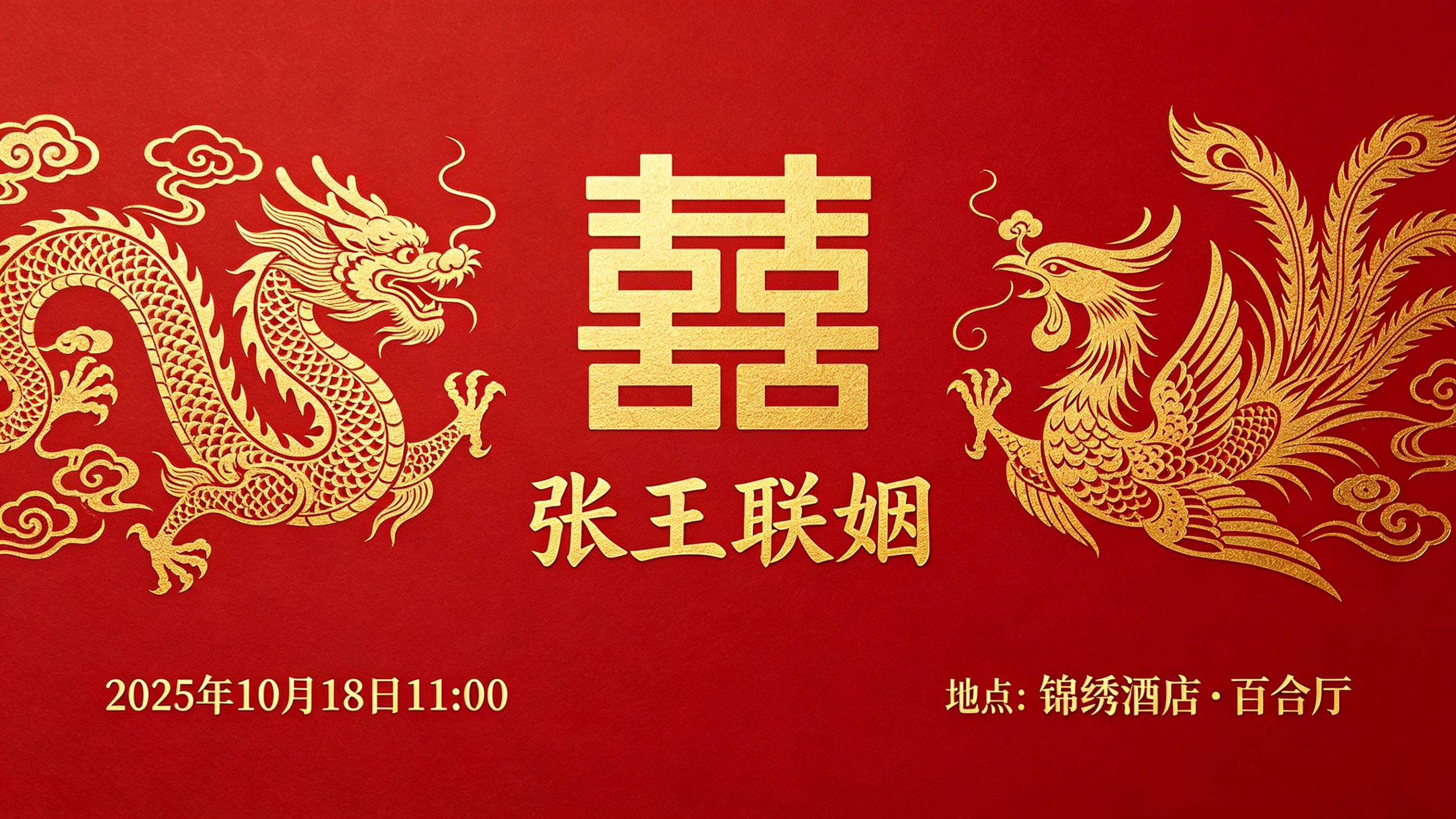中式婚礼邀请函示例1