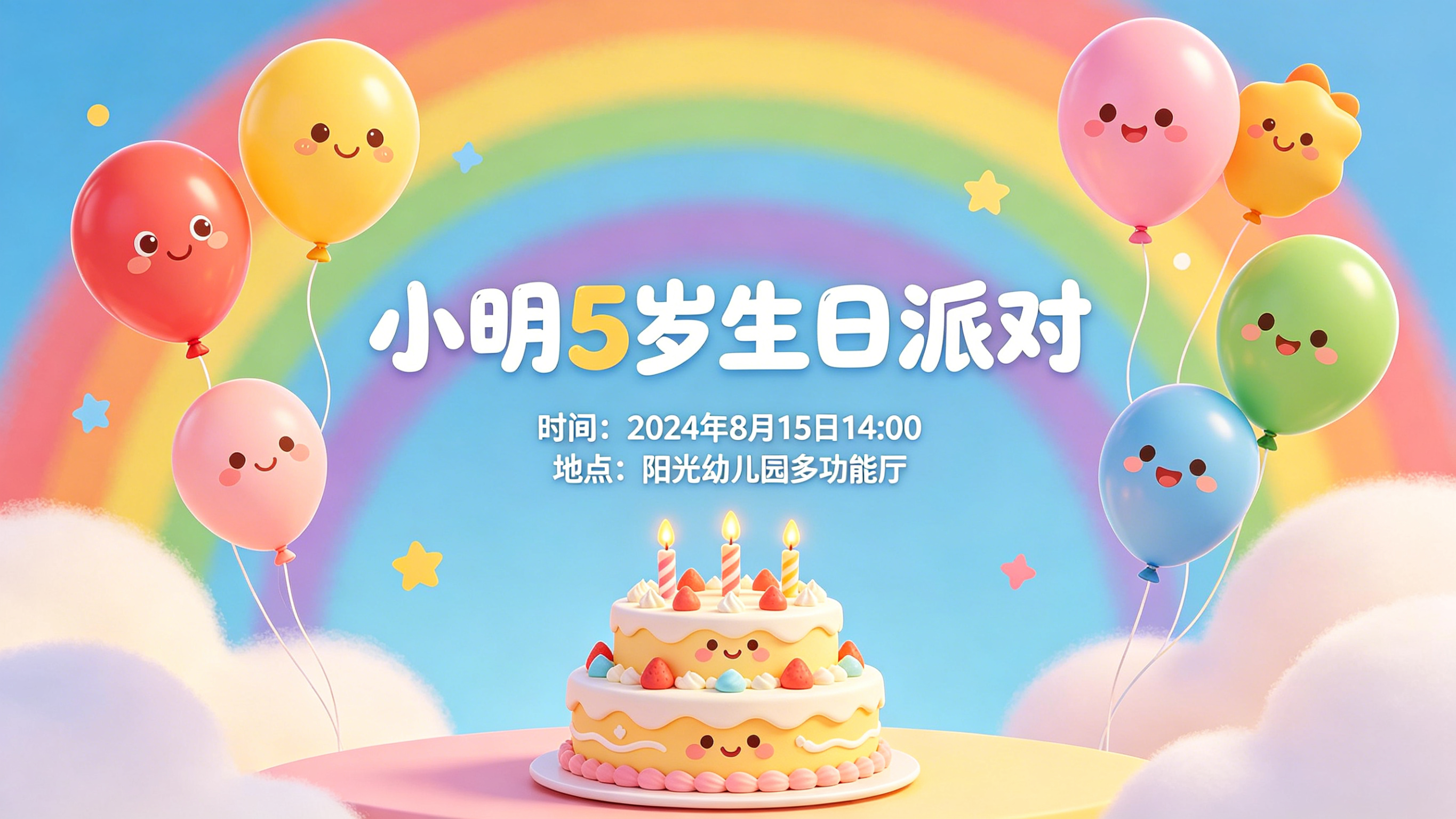 儿童生日邀请函示例1