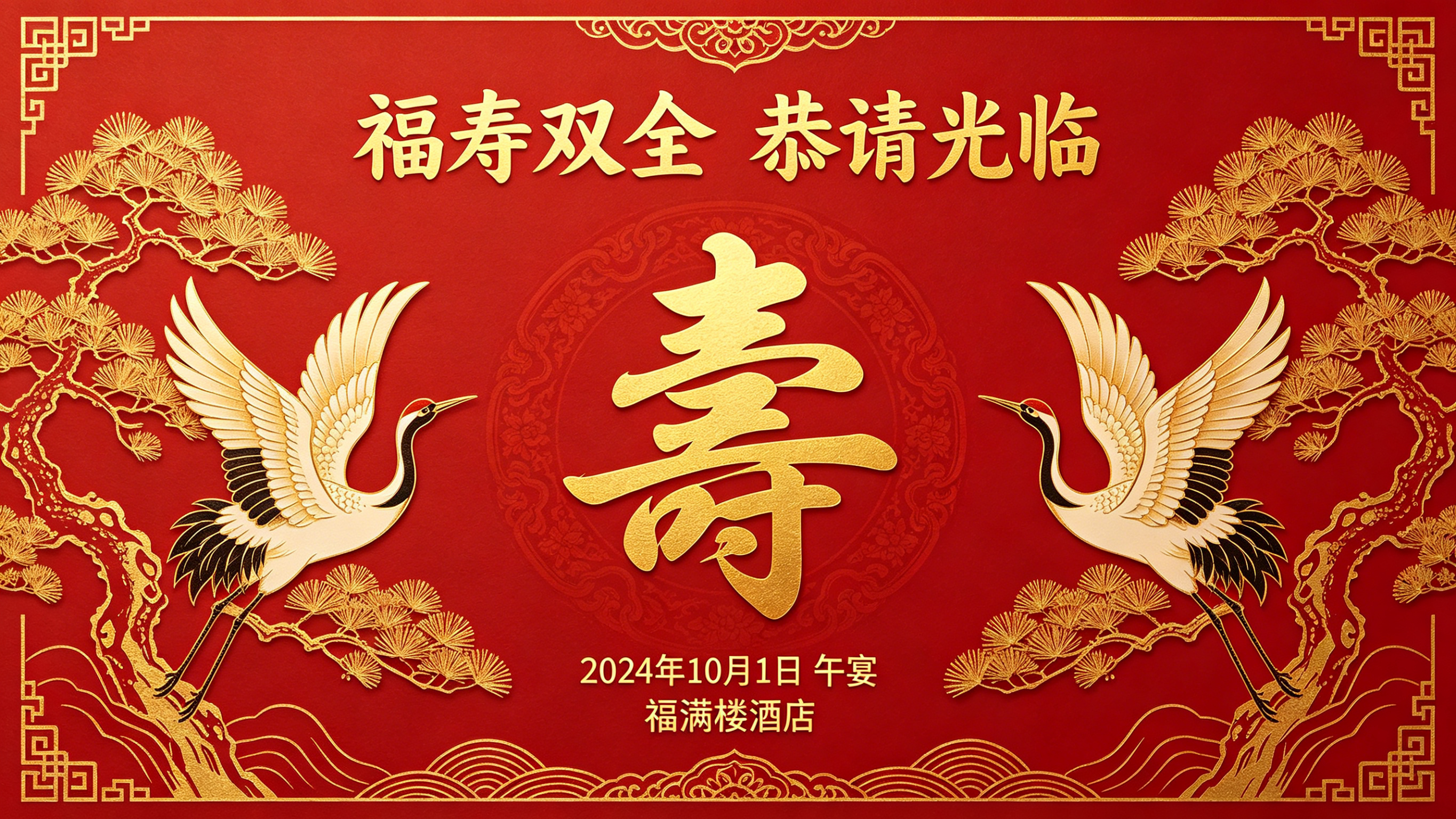 寿宴邀请函示例1